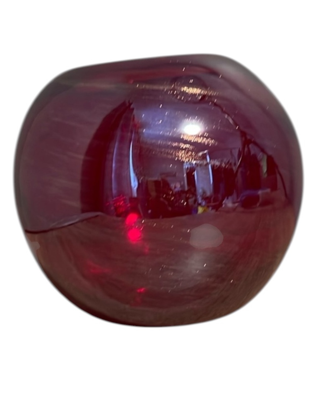 ABBOTT Rich Red and Metallic Gold Glass Sphere Vase Home Decor Round Ball